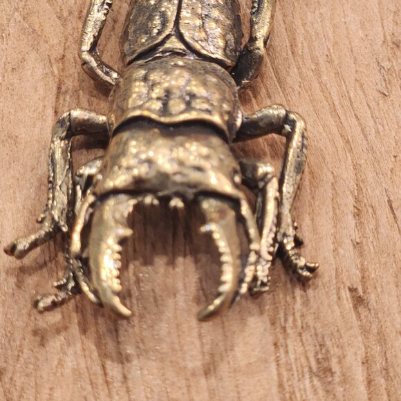 NEW Brass Beetle Figure Beetle Figurine Decorative Insect Bug Home Decor - Picture 4 of 4